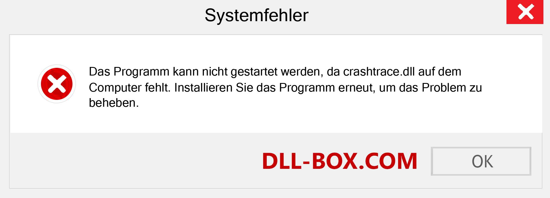 crashtrace.dll-Datei fehlt?. Download für Windows 7, 8, 10 - Fix crashtrace dll Missing Error unter Windows, Fotos, Bildern