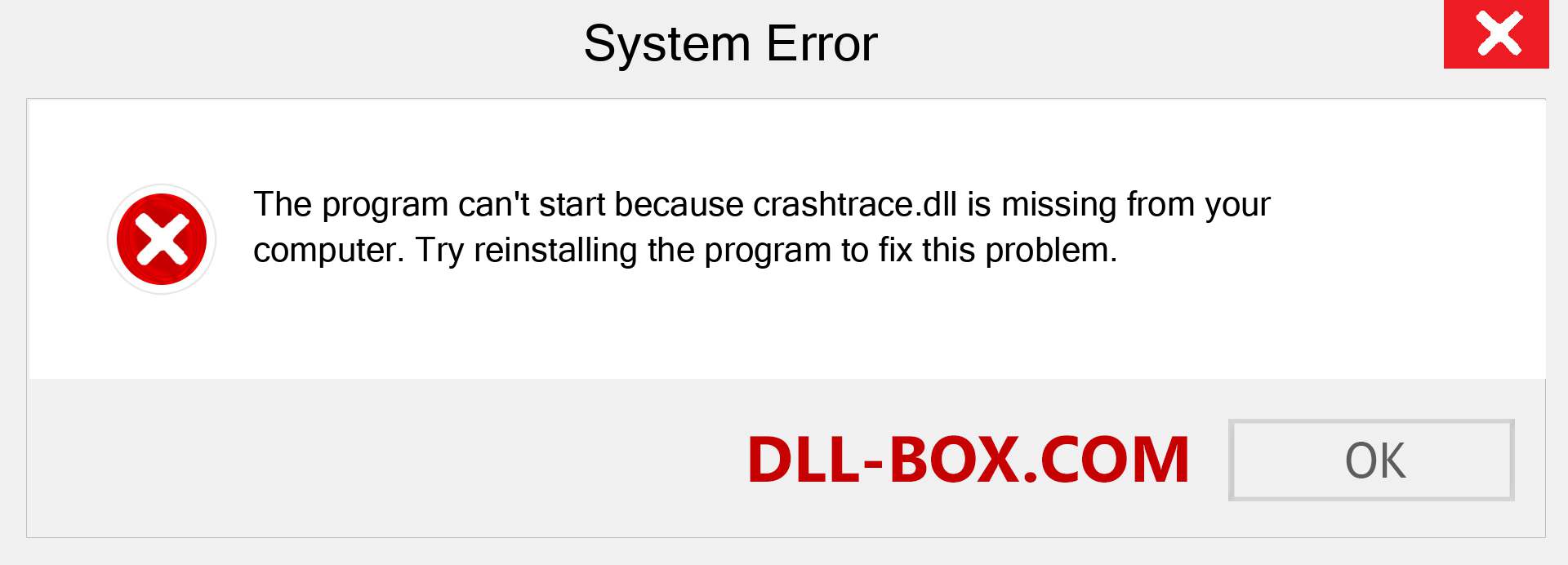  crashtrace.dll file is missing?. Download for Windows 7, 8, 10 - Fix  crashtrace dll Missing Error on Windows, photos, images