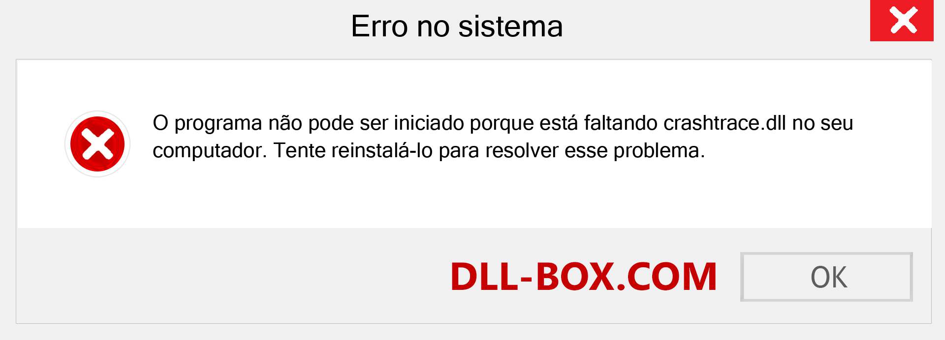 Arquivo crashtrace.dll ausente ?. Download para Windows 7, 8, 10 - Correção de erro ausente crashtrace dll no Windows, fotos, imagens